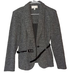 Vintage Casual Corner Blazer Jacket Button with Belt Stretch Womens Size 10  USA